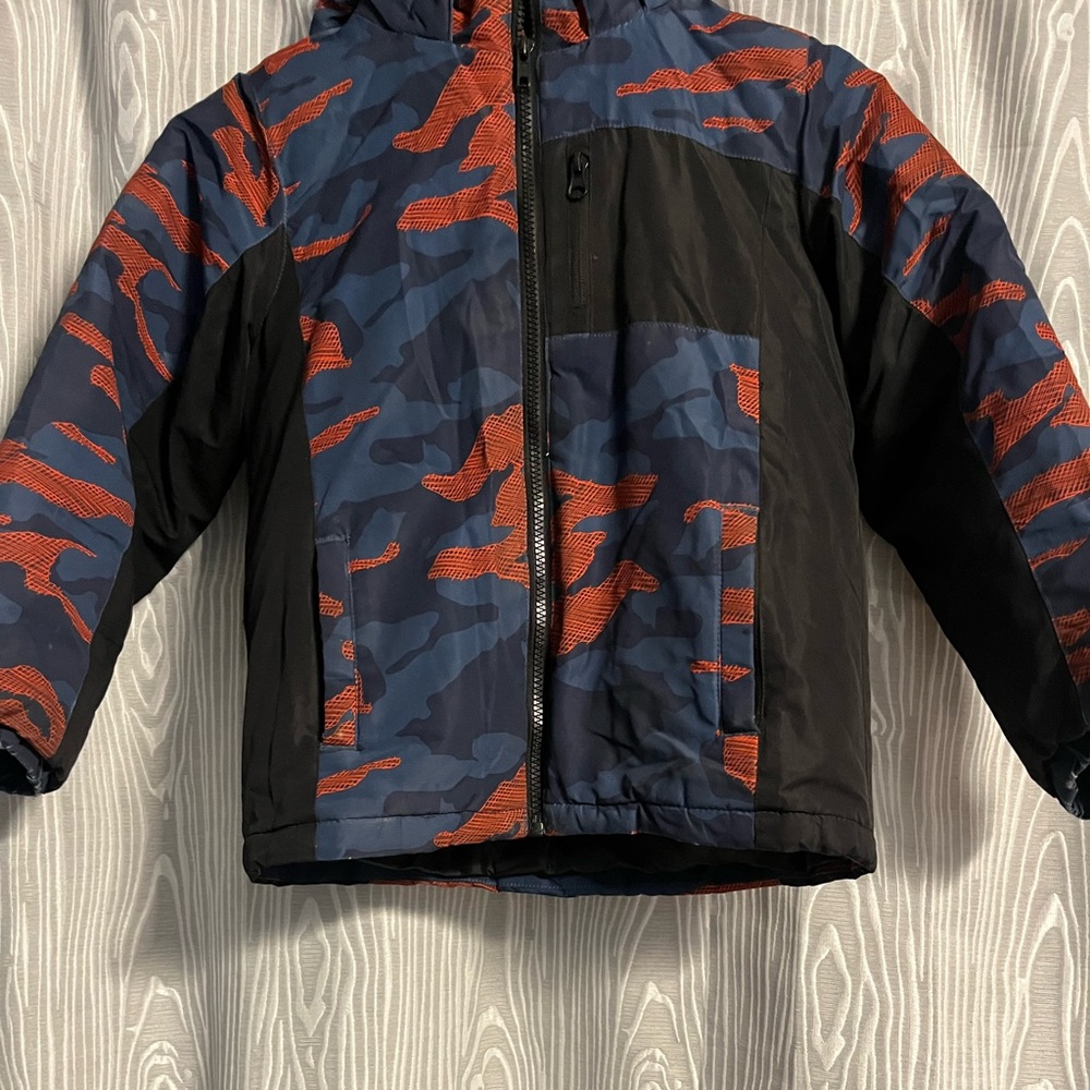 Pulse Kids Puffer Jacket - Black, Blue, and Orange
